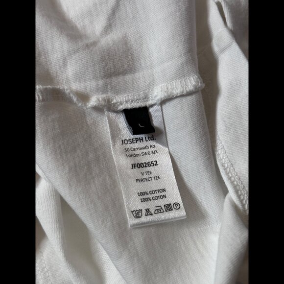 Joseph LTD T Shirt Large Mens White V Neck Perfect Tee Short Sleeve - Picture 6 of 7